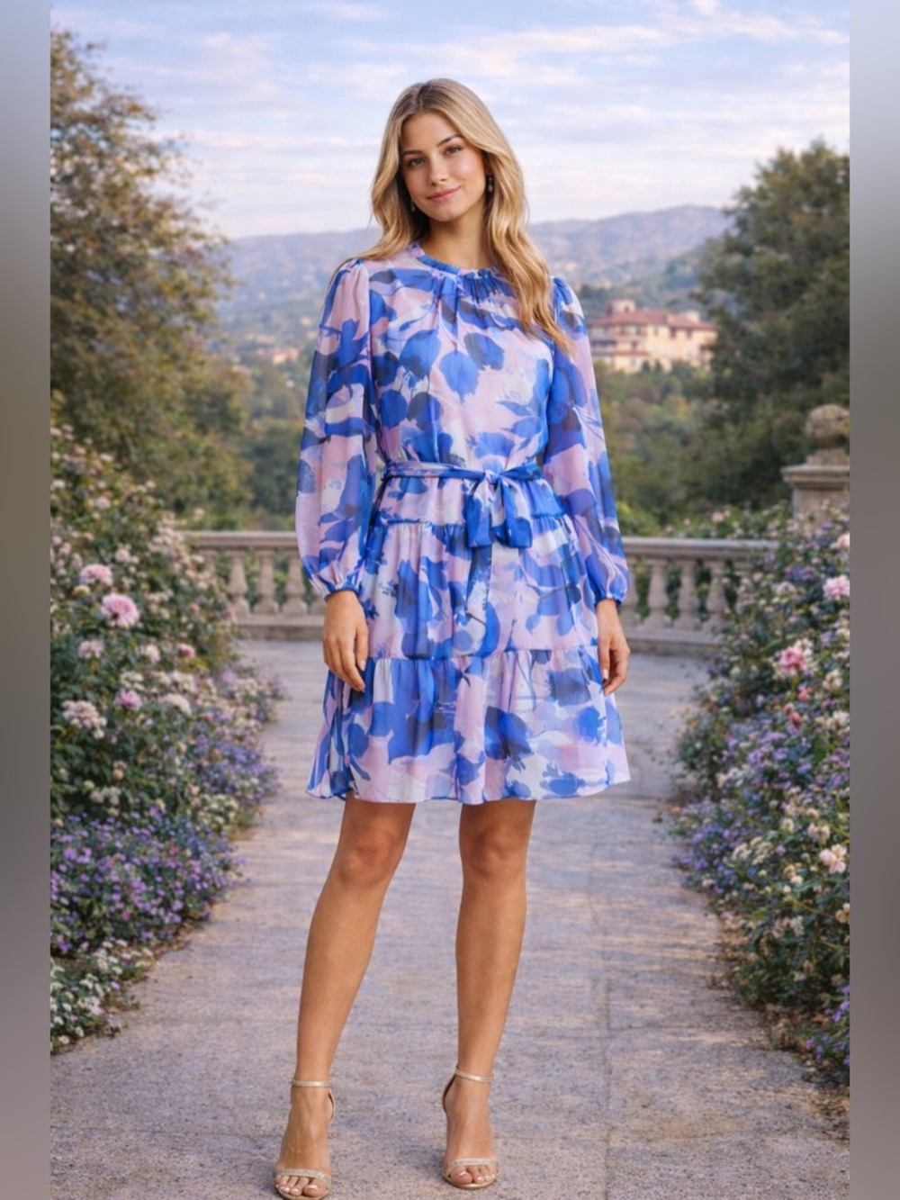 New Floral Long Sleeve Tiered Dress Julia Jordan